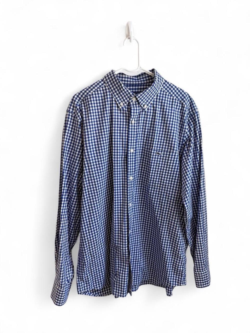 Vineyard Vines Blue Gingham Classic Fit Button Down Shirt